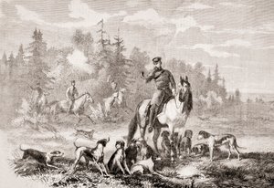 Alexander II jager ulve nær St. Petersborg, fra LUnivers Illustré, 1866 af French School